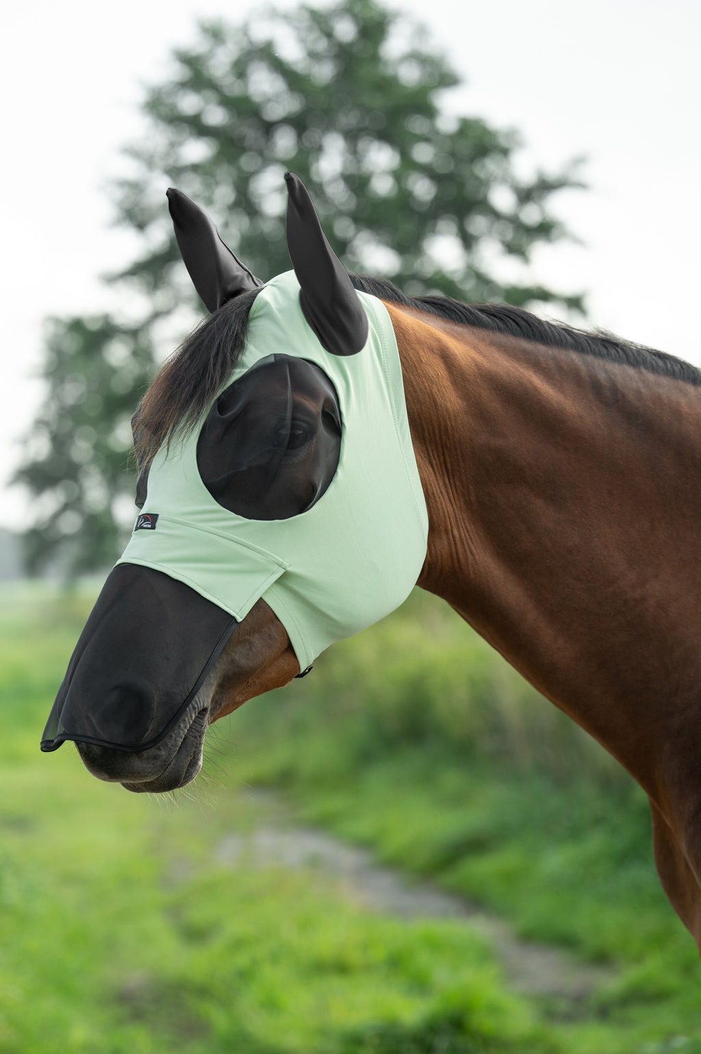Máscara antimoscas HKM elástica con protección nasal