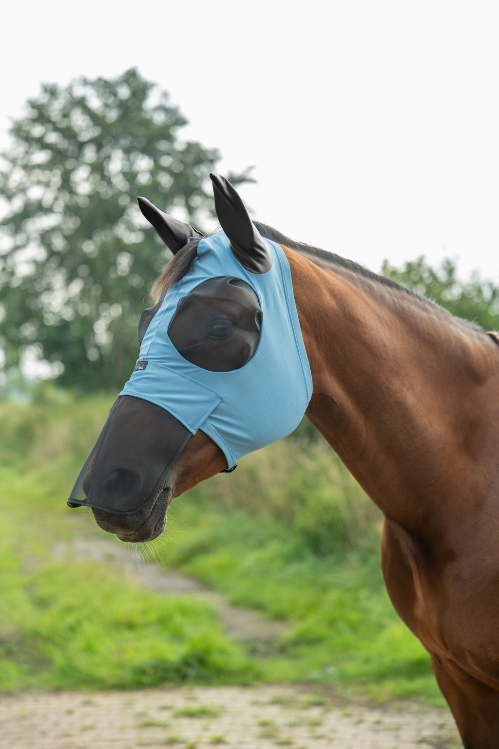 Máscara antimoscas HKM elástica con protección nasal