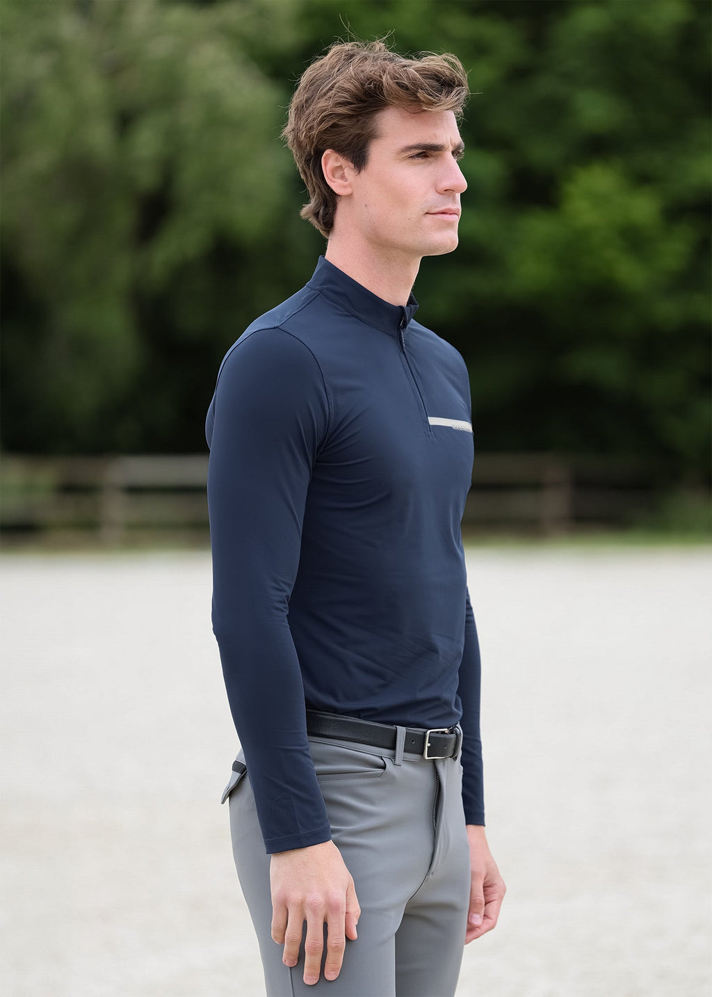 Camiseta anti-UV Sunblocker hombre Maximilian Equestrian (Marino)