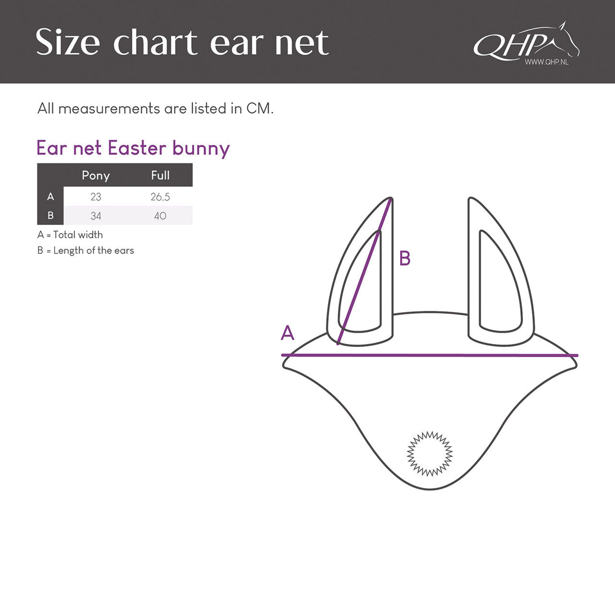 Orejera Ear net Easter bunny QHP