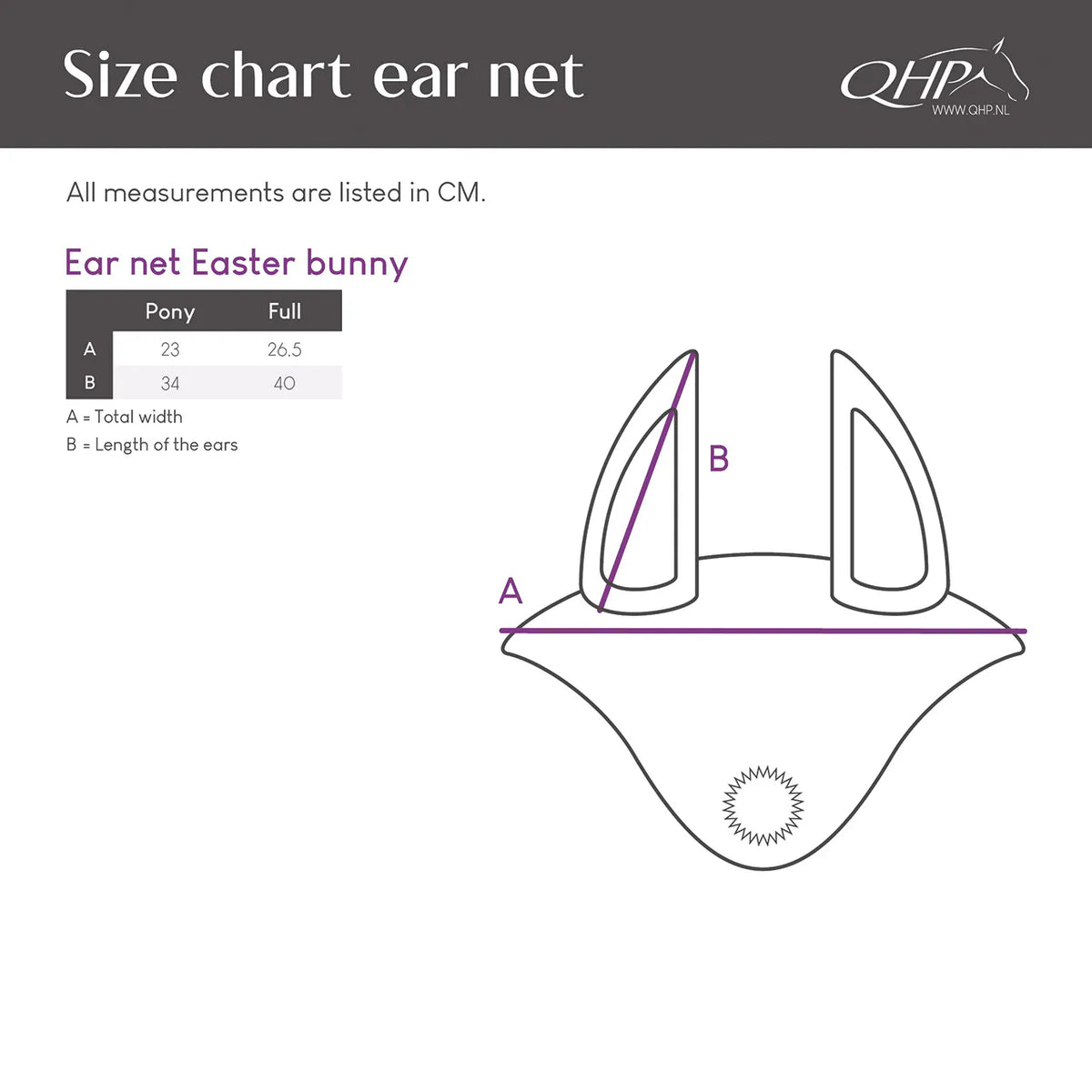 Orejera Ear net Easter bunny QHP