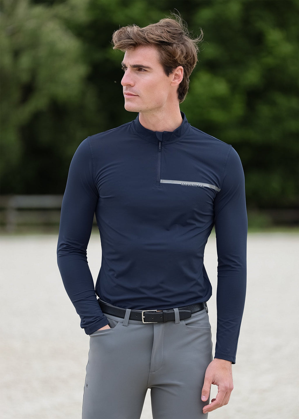 Camiseta anti-UV Sunblocker hombre Maximilian Equestrian (Marino)