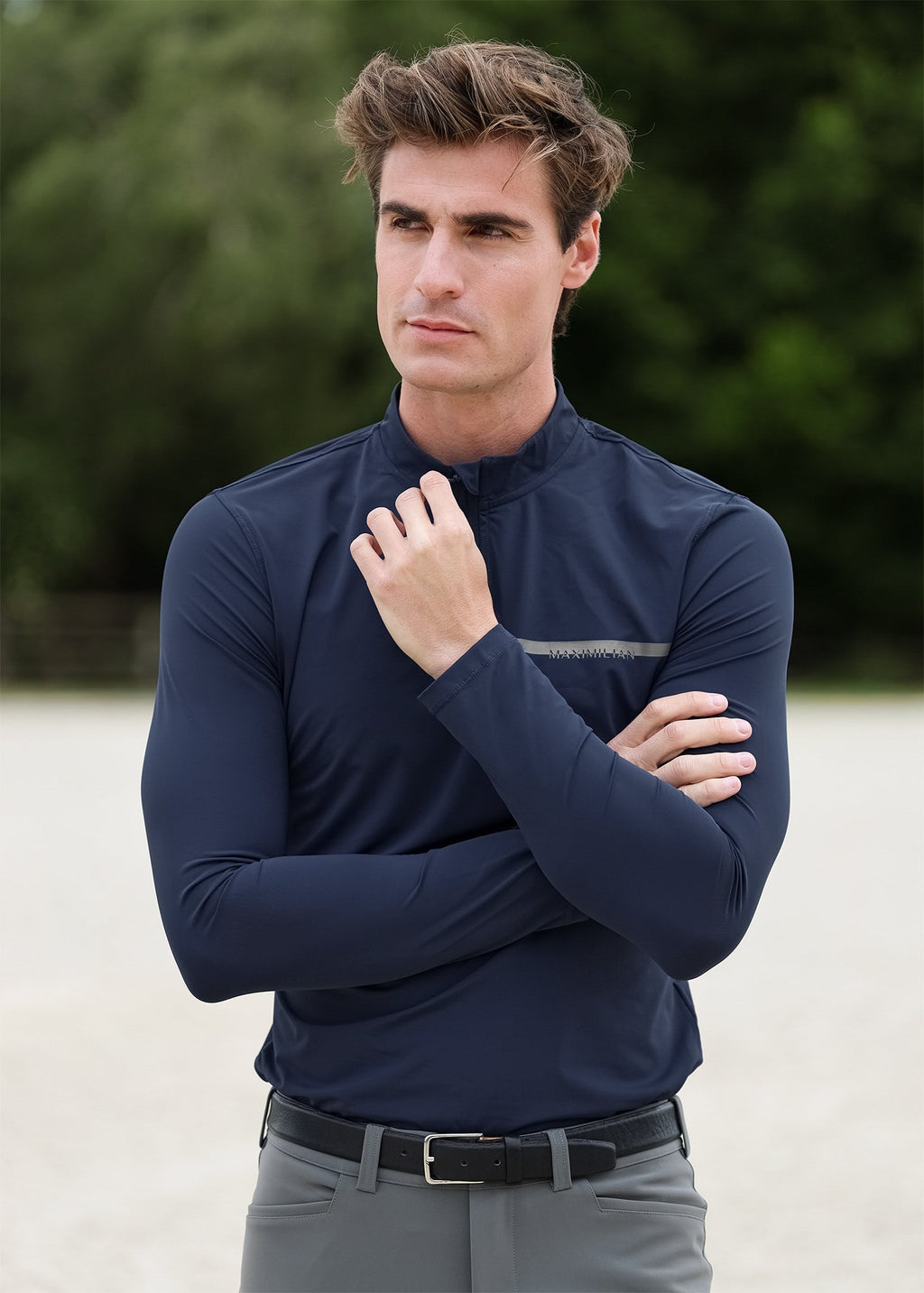 Camiseta anti-UV Sunblocker hombre Maximilian Equestrian (Marino)