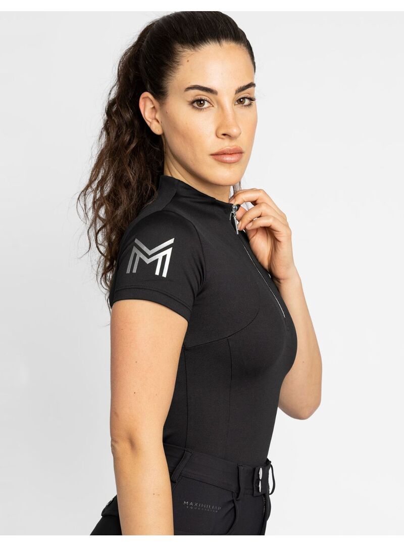 Base Layer Manga Corta Mujer Maximilian Negro/Plateado - Maximilian (2)