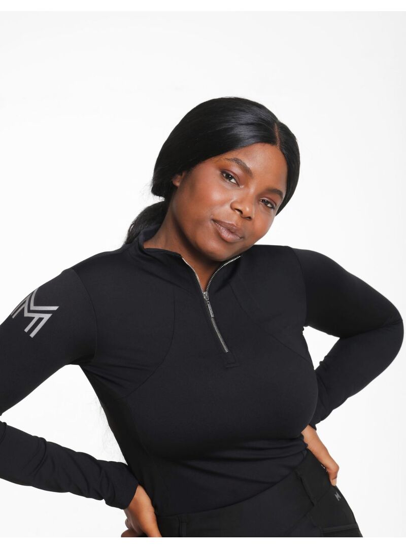 Base Layer Manga Larga Mujer Maximilian Negro/Plateado - Maximilian (3)