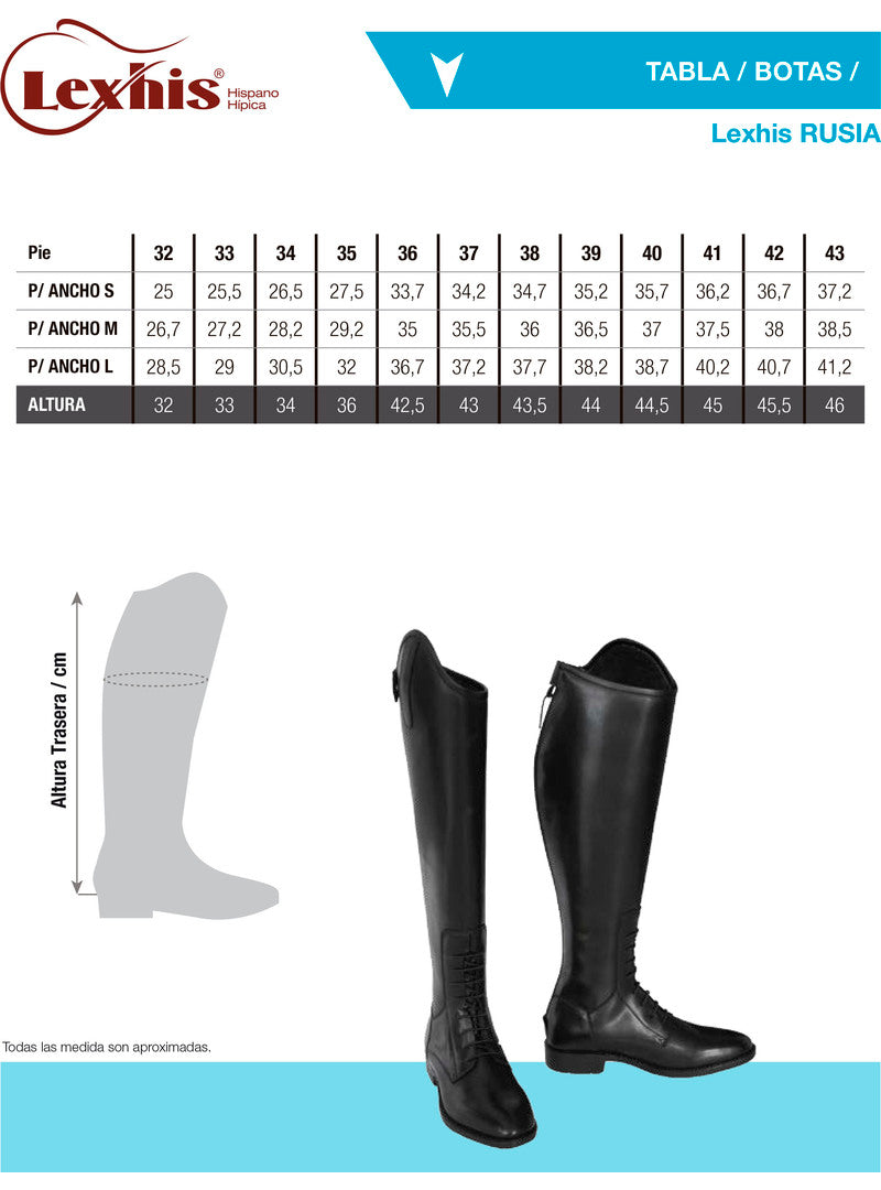 Bota Rusia Sintetica (Par) Lexhis Negro - Lexhis