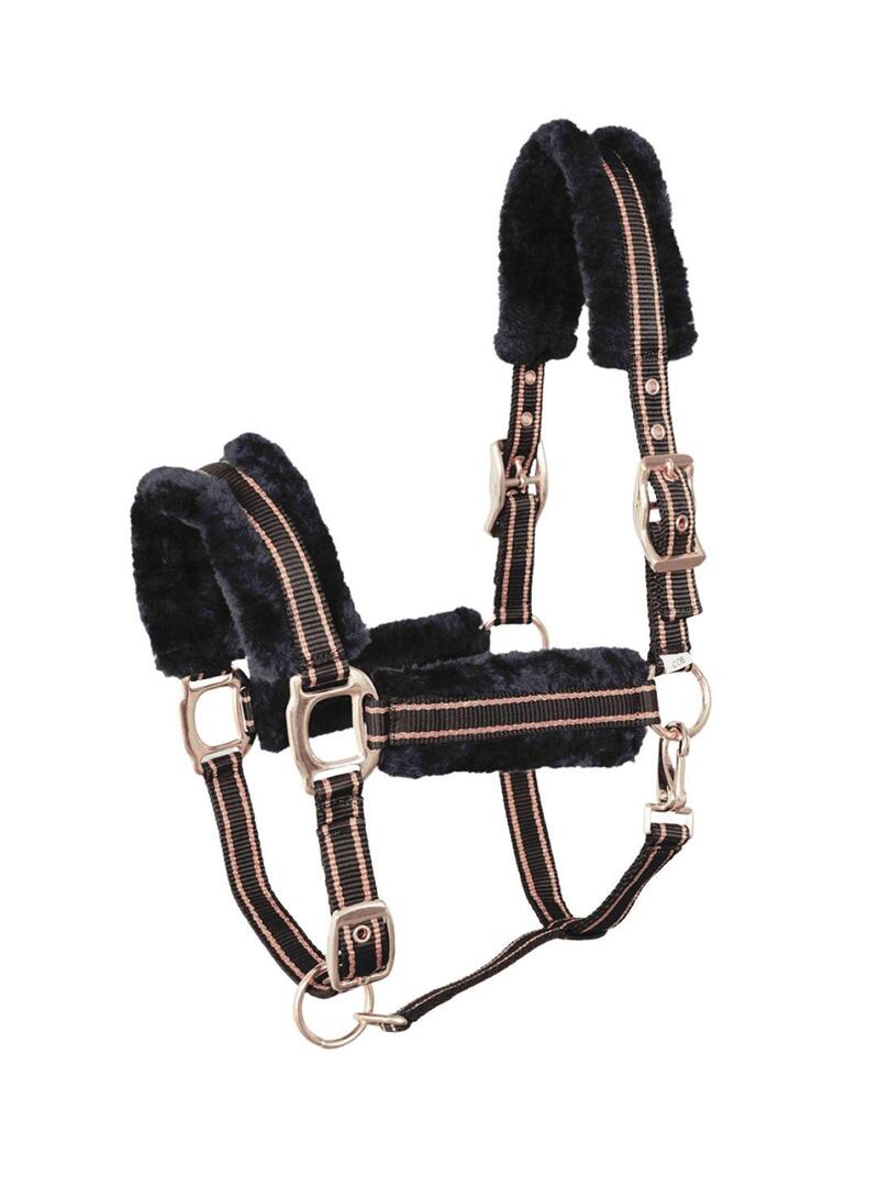 Cabezada cuadra Lexhis Deluxe Negro/Oro Rosa - Lexhis