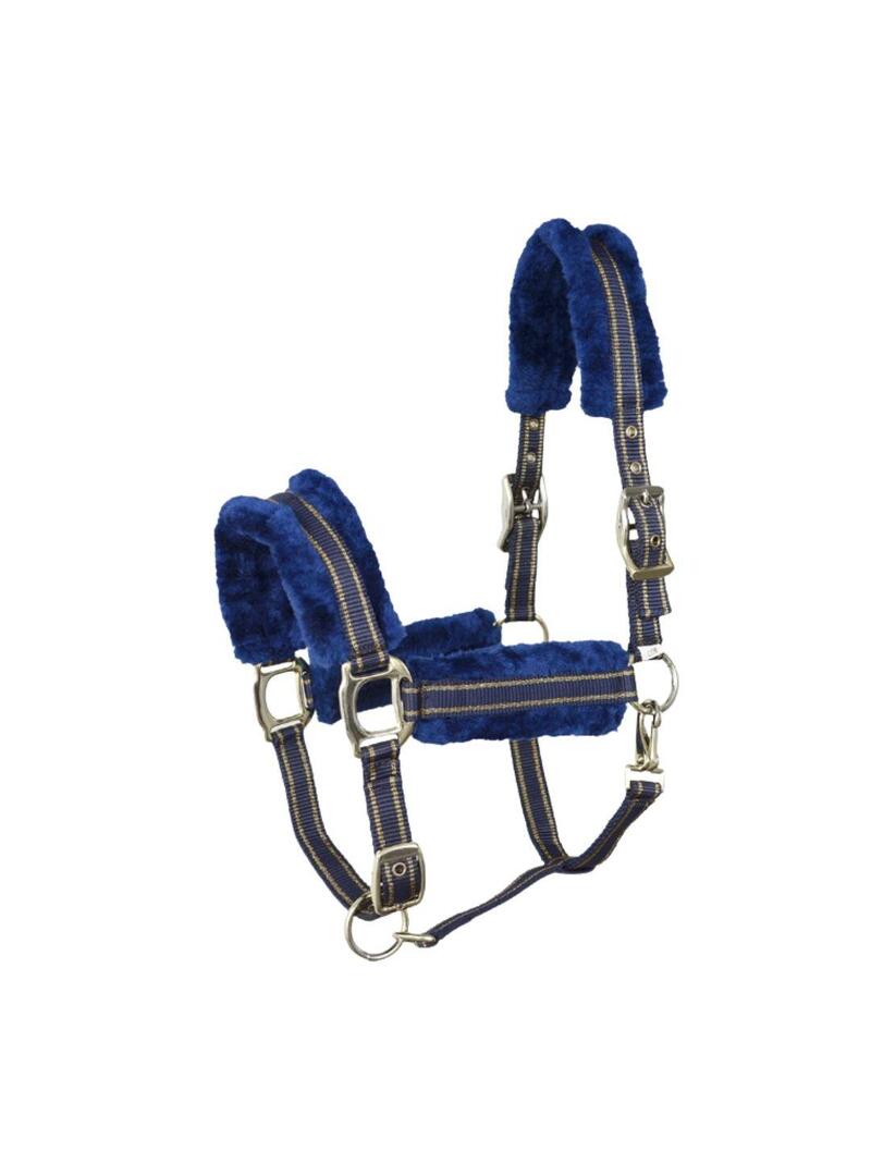 Cabezada Cuadra Lexhis Nylon Deluxe Azul/Plata - Lexhis