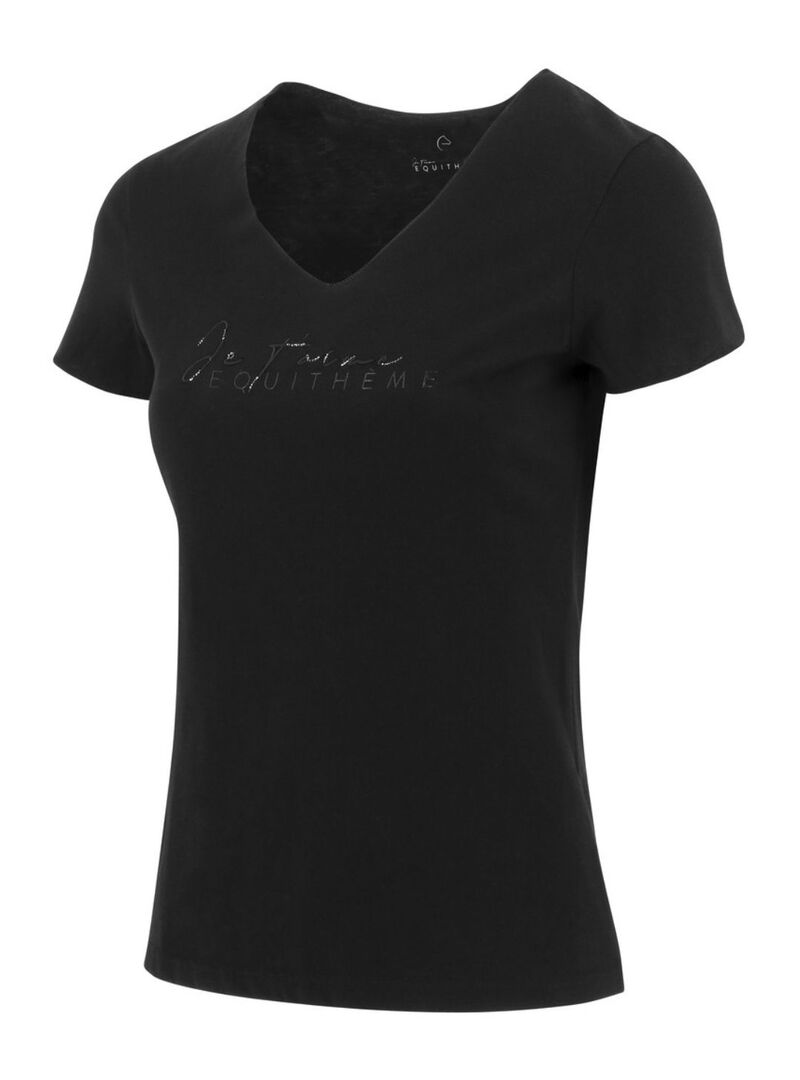 Camiseta Equithème “Réhane” Mujer Negro - Equitheme