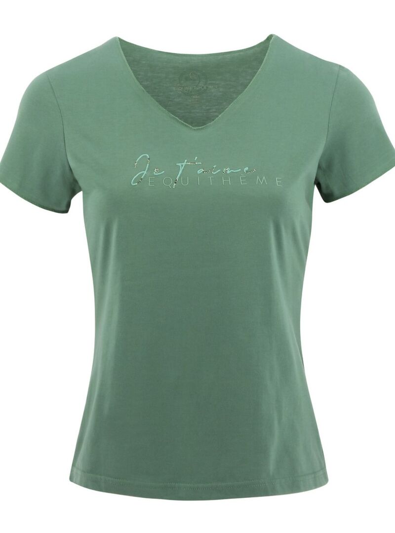 Camiseta Equithème “Réhane” Mujer Verde Salvia - Equitheme (7)
