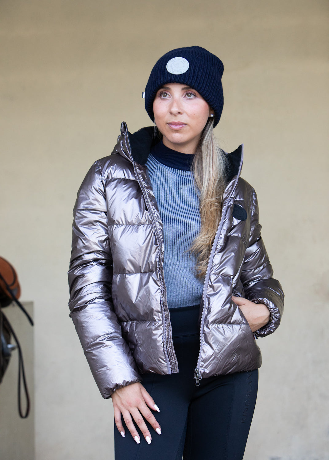 Chaqueta impermeable metalica mujer Kingsland Madison – Calida y moderna - Kingsland (4)