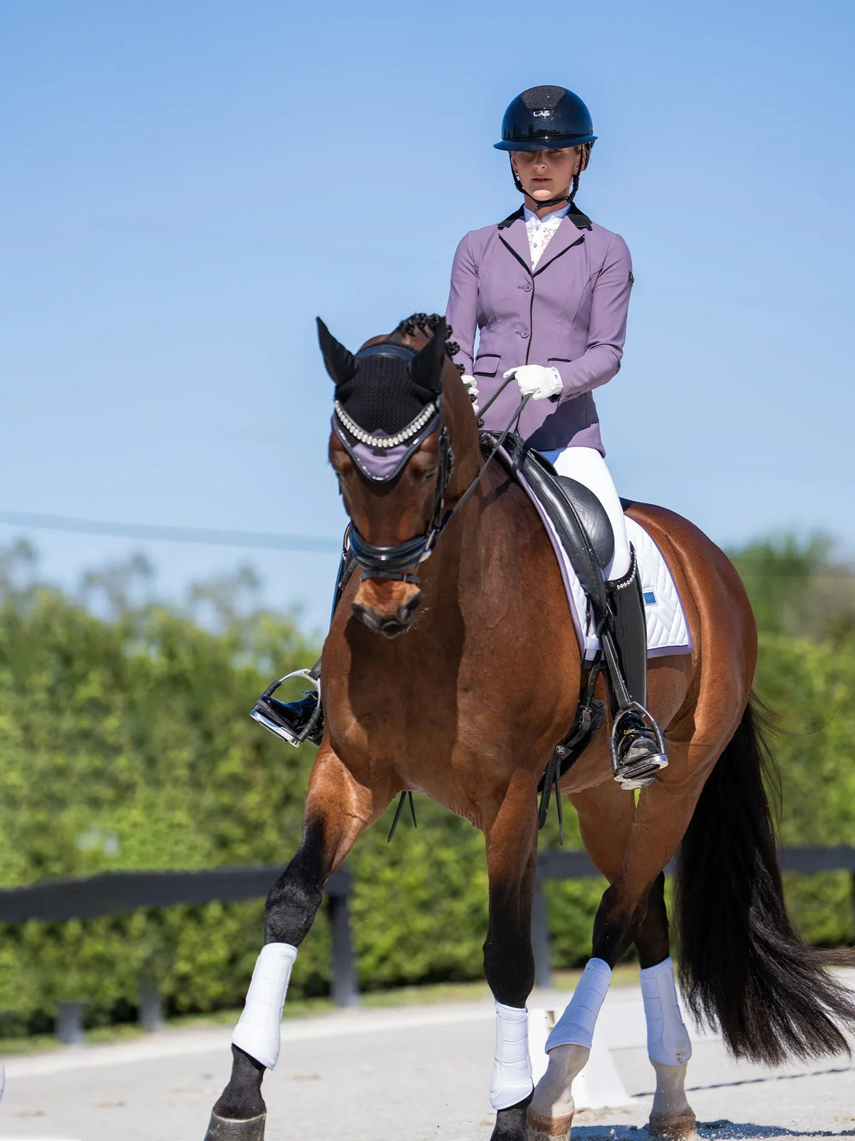 Mantilla Modern White Dark Violet Equestrian Stockholm (Doma)