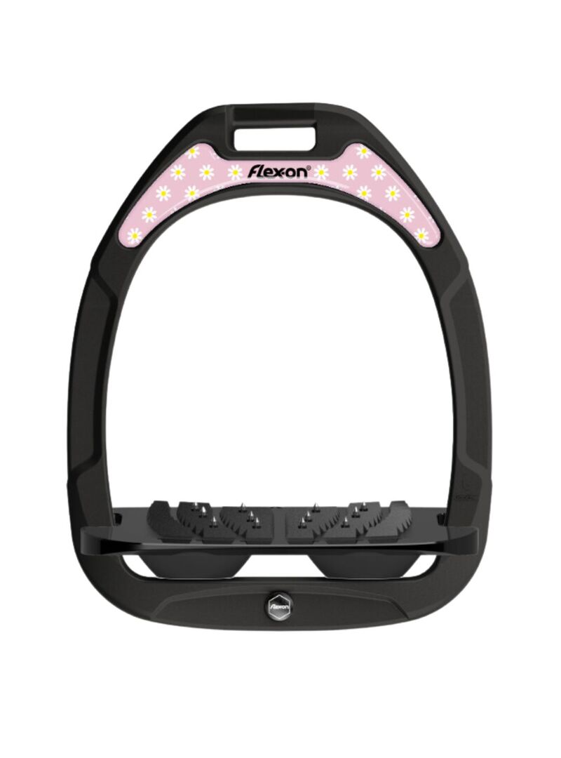 Estribo Green Composite Adulto Flex-on IUG Negro/Negro/Paquerettes Rosa Claro - Flex-on
