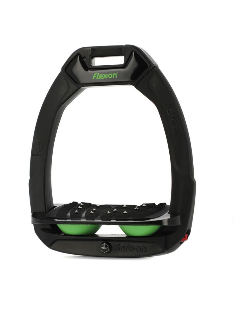 Estribo Safe-On Adulto Flex-on Ultra-Grip Inclinado Negro/Negro/Verde - Flex-on