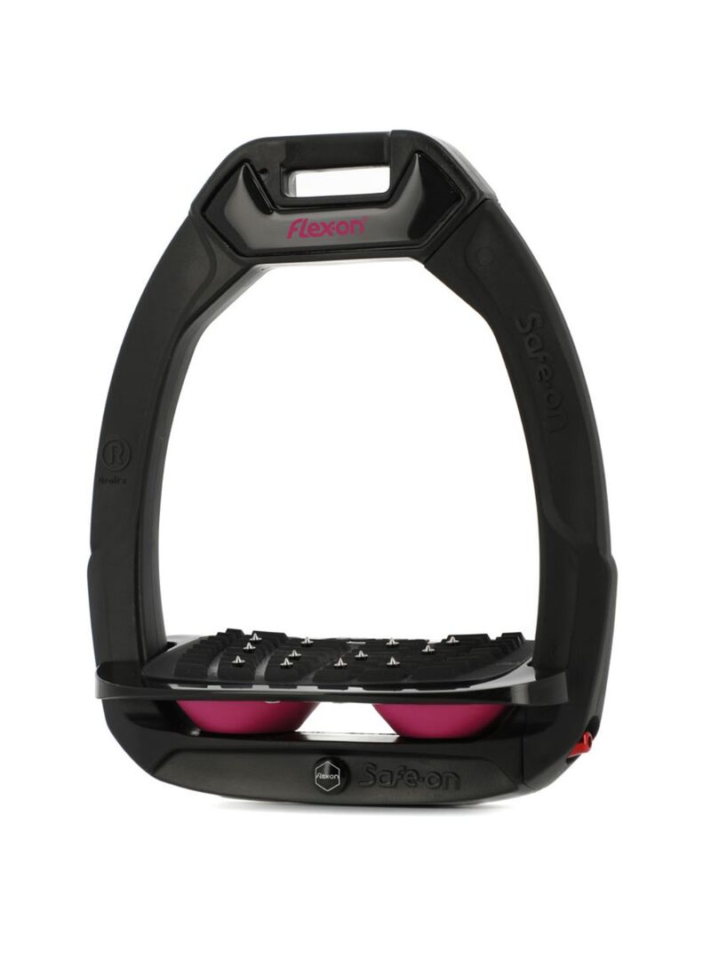 Estribo Safe-On Adulto Flex-on Ultra-Grip Inclinado Negro/Negro/Fucsia - Flex-on (8)