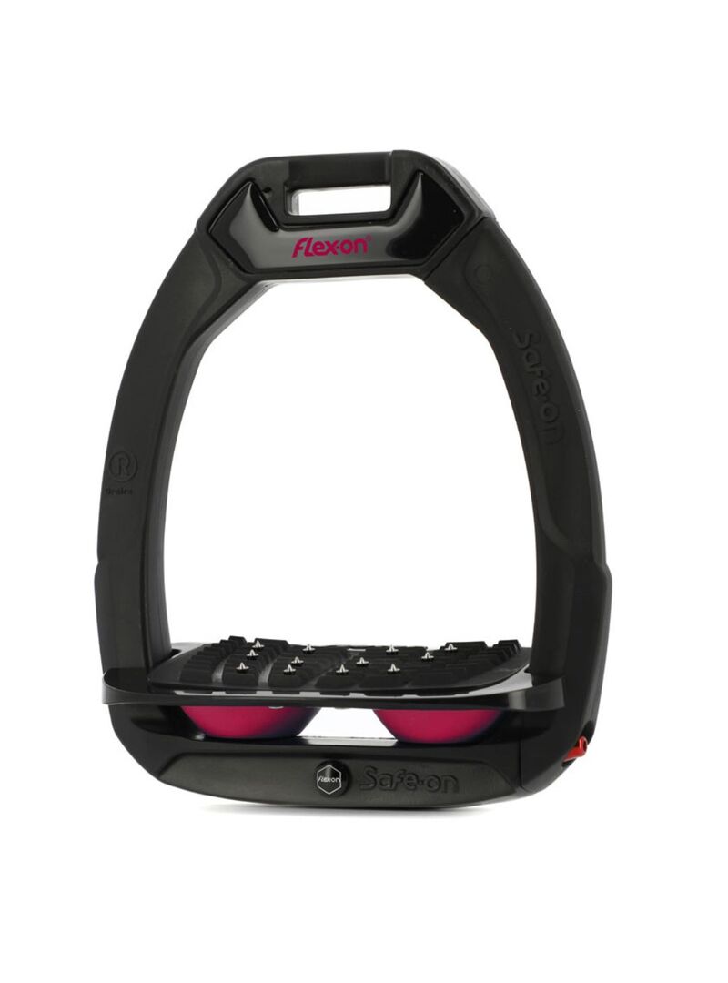 Estribo Safe-On Adulto Flex-on Ultra-Grip Inclinado Negro/Negro/Fucsia - Flex-on