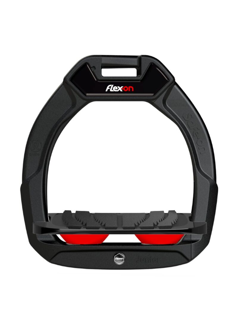 Estribo Safe-On Junior Flex-on Grip Inclinado Negro/Negro/Rojo - Flex-on