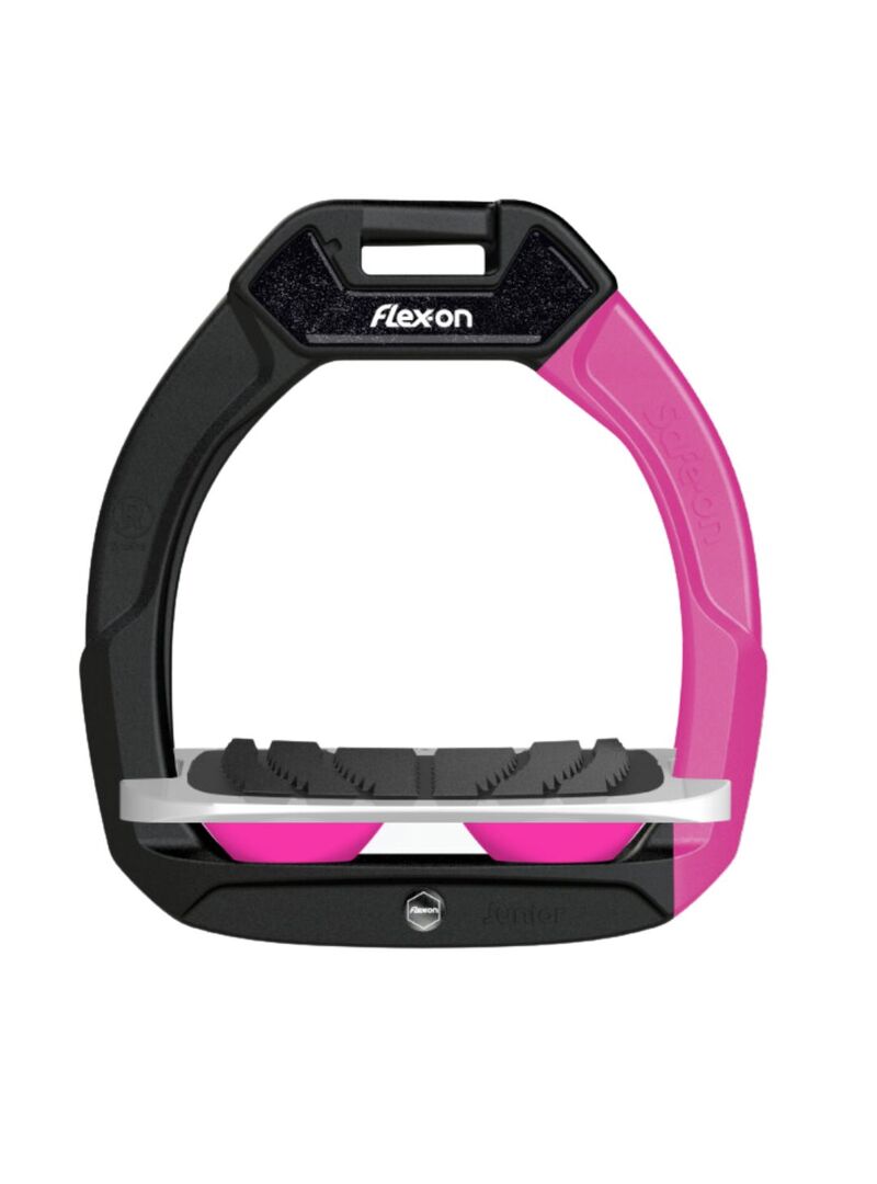 Estribo Safe-On Junior Flex-on Grip Inclinado  Gris Oscuro/Rosa/StickerBlackSilver - Flex-on