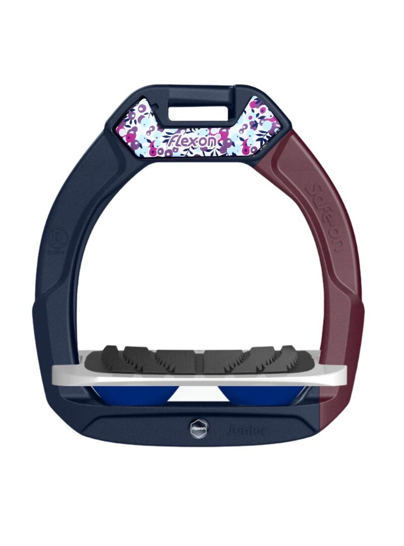 Estribo Safe-On Junior Flex-on Grip Inclinado  Marino/Burdeos/StickerLibertyPlumMat - Flex-on