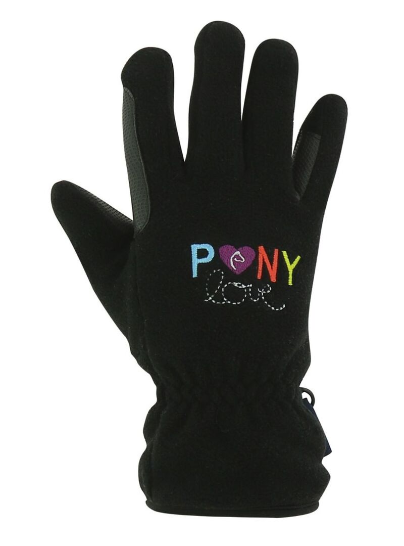 Guantes Equi-Kids “Ponylove” Negro - Equitheme