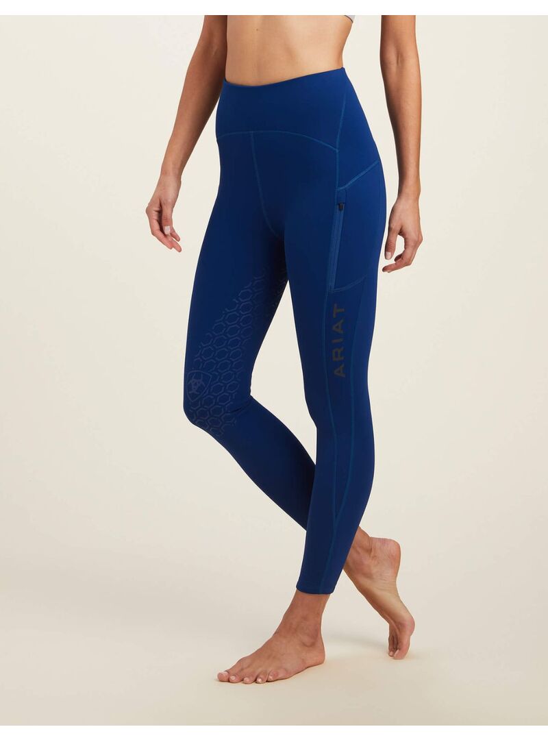 Mallas Equitación Ariat Venture Thermal Half Grip Rodilla Mujer Estate Blue - Ariat (2)