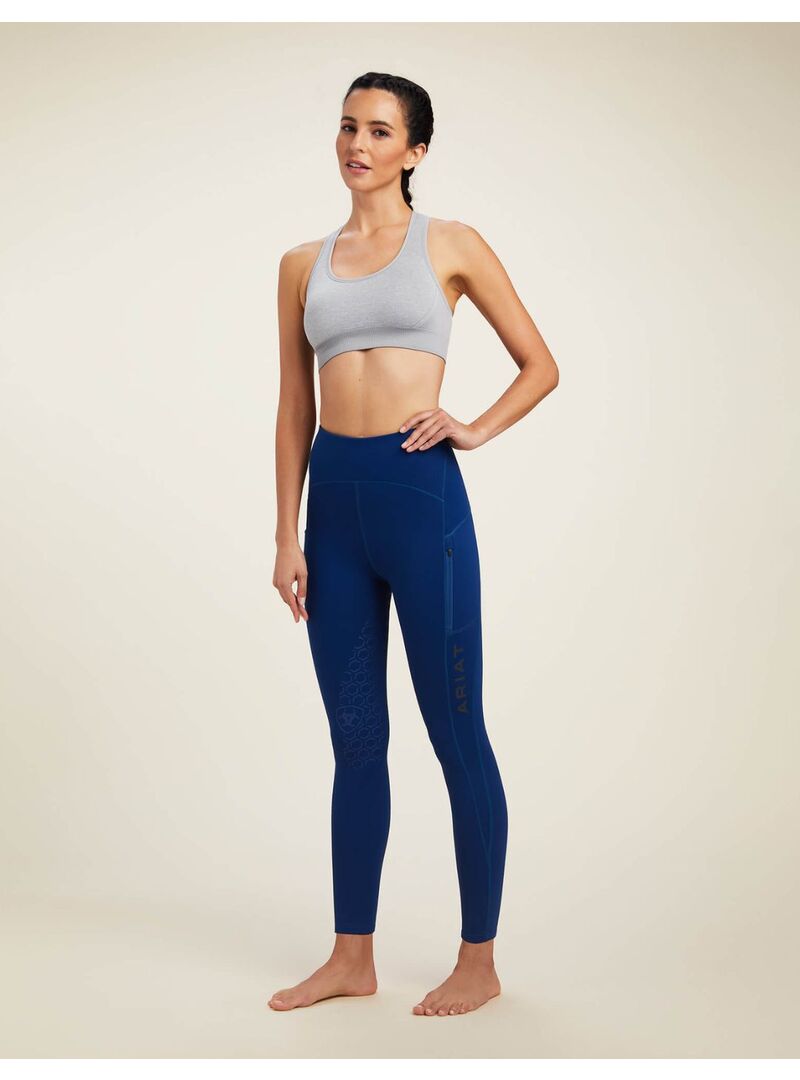Mallas Equitación Ariat Venture Thermal Half Grip Rodilla Mujer Estate Blue - Ariat (5)