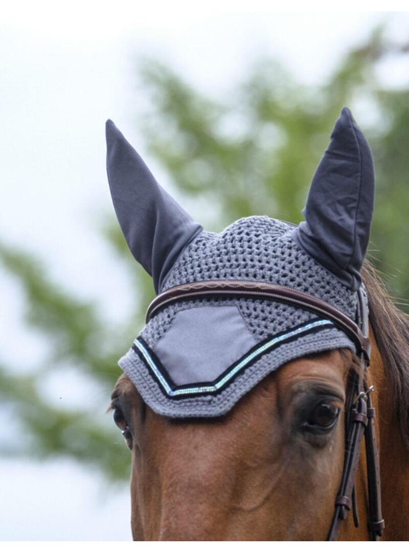 Orejeras antimoscas Equitheme 'Domino' Gris - Equitheme (2)