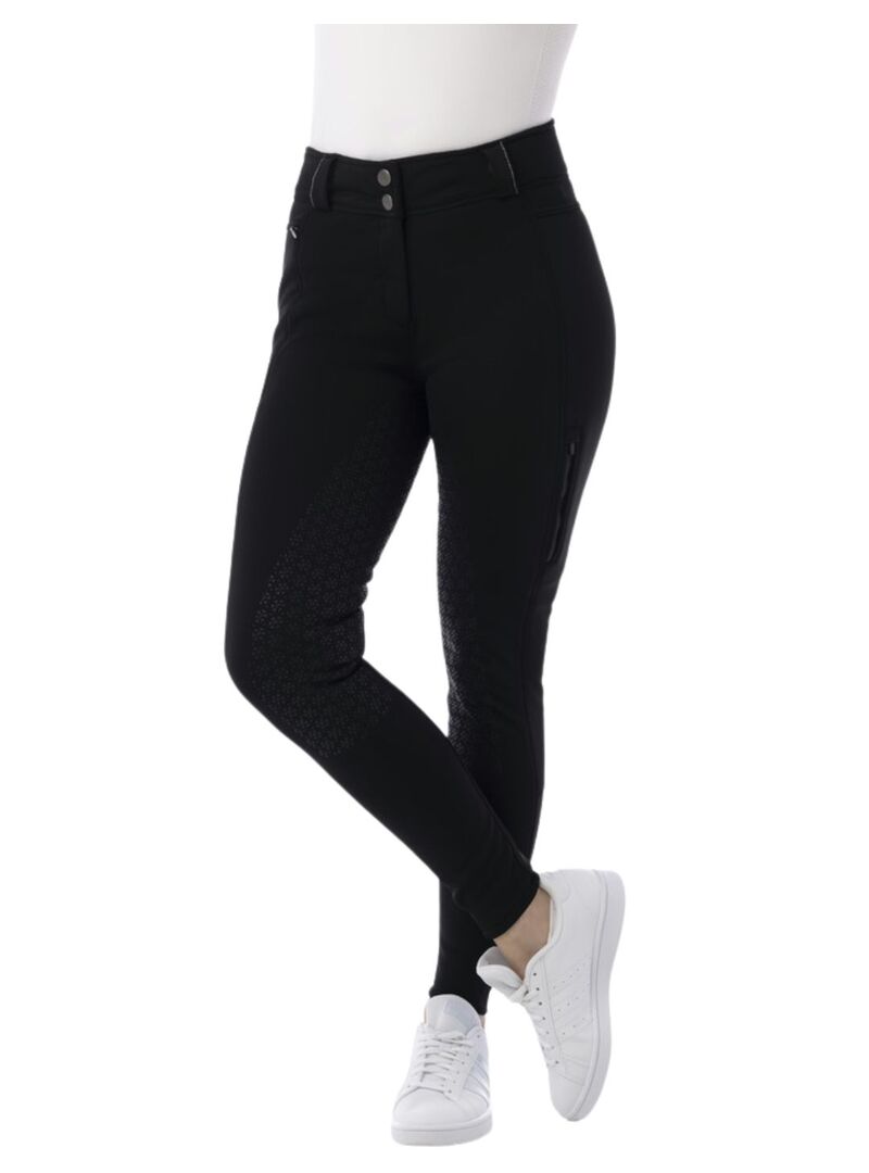 Pantalón Softshell Equithème “Kitzbuhl” con Culera de Silicona Mujer Negro - Equitheme