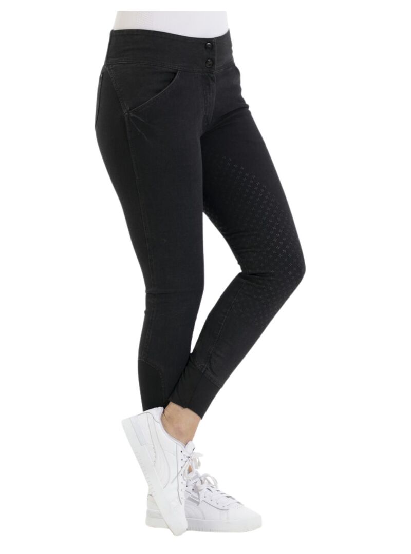 Pantalón Vaquero Equithème “Jena” con Culera de Silicona Mujer Gris - Equitheme (2)