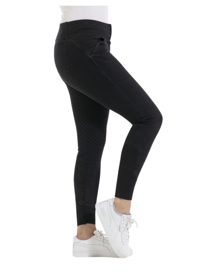 Pantalón Vaquero Equithème “Jena” con Culera de Silicona Mujer Gris - Equitheme (3)