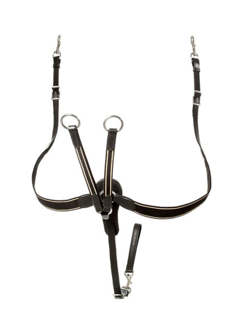 Pechopetral Inglés Lexhis Cruzado Elástico con Tijerillas Negro Hebilla Inox. - Lexhis