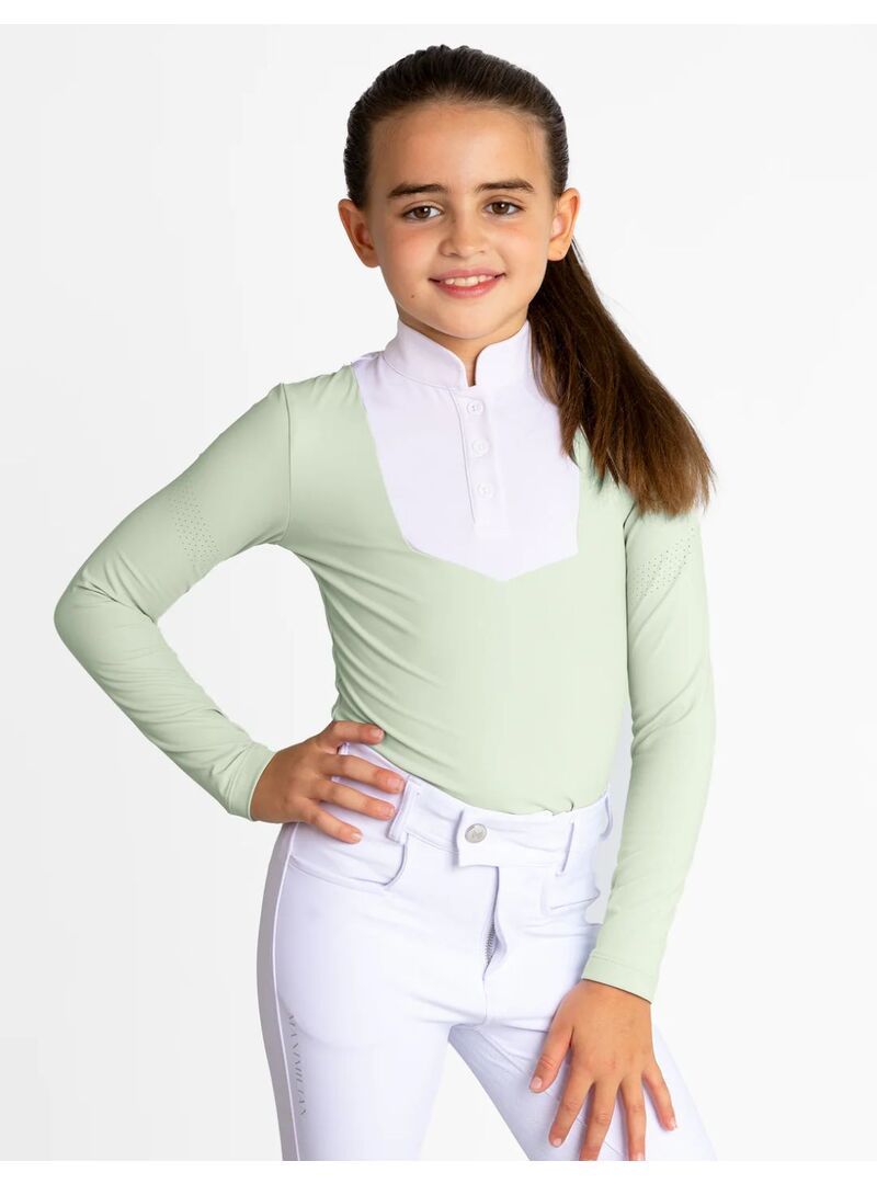 Polo Concurso Manga Larga Sienna Junior Maximilian Sage Green - Maximilian