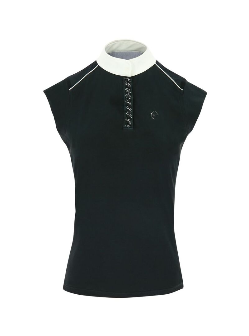 Polo Equithème “Brussels” con Brillantes Mujer Negro - Equitheme