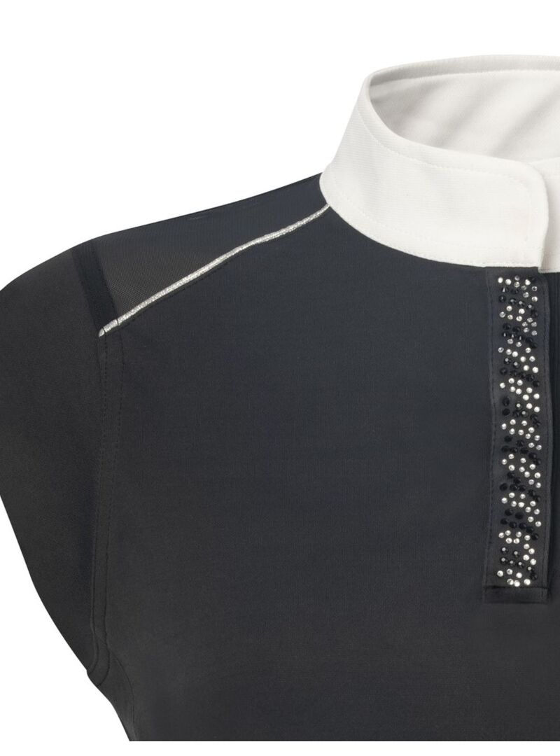 Polo Equithème “Brussels” con Brillantes Mujer Negro - Equitheme (3)