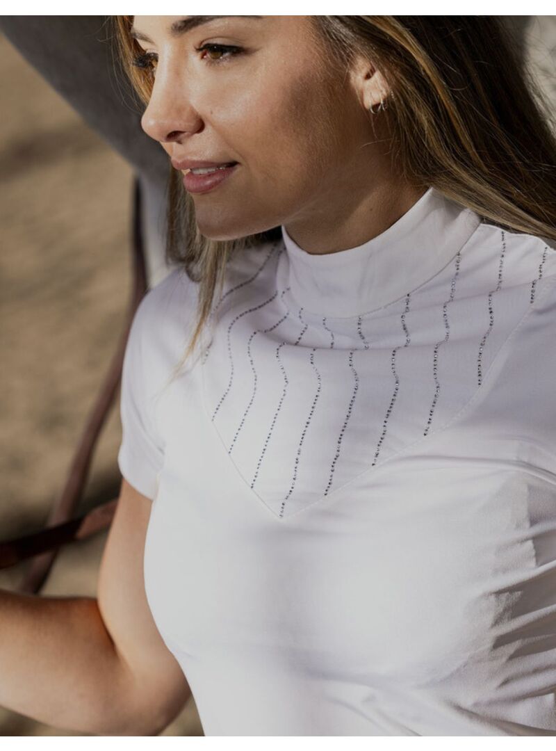 Polo Equithème “Funza” de Manga Corta Mujer Blanco - Equitheme (5)