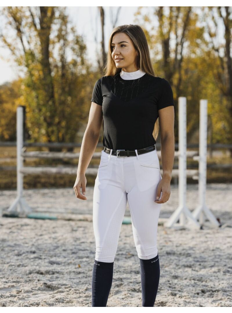 Polo Equithème “Funza” de Manga Corta Mujer Negro - Equitheme (4)