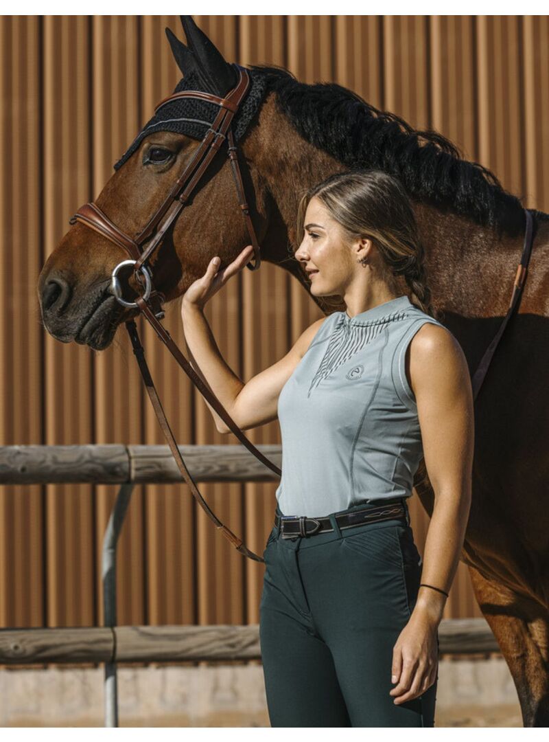 Polo Equithème “Margot” Mujer Verde Salvia - Equitheme (4)