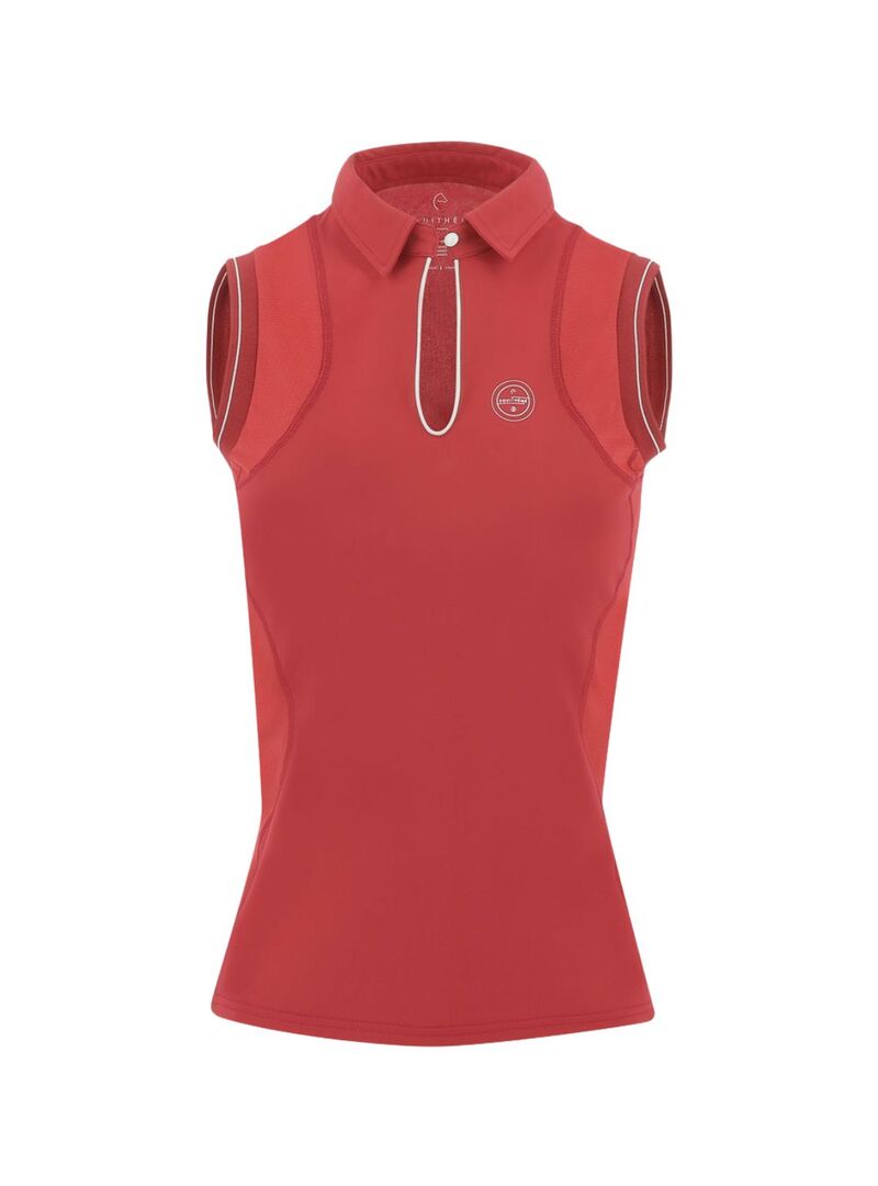 Polo Equithème sin mangas “Sarah” Mujer Cereza - Equitheme