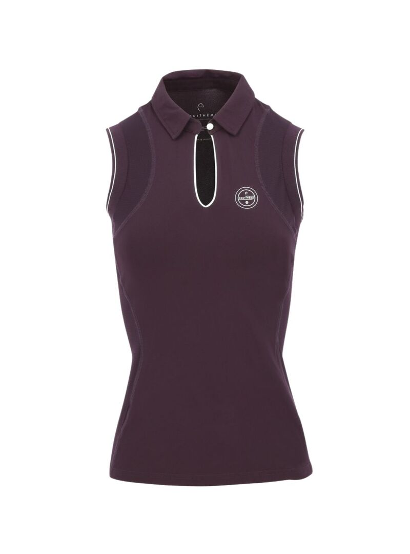 Polo Equithème sin mangas “Sarah” Mujer Ciruela - Equitheme