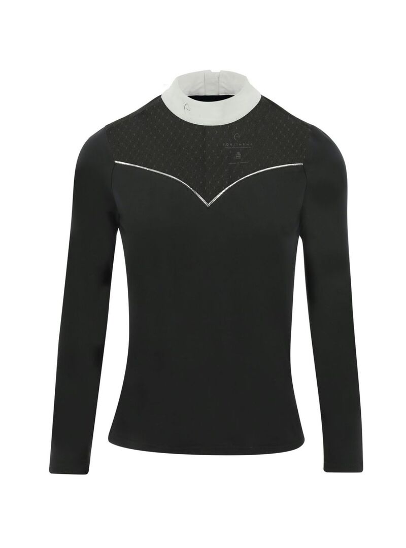 Polo Equithème “Valencia” Mujer Negro - Equitheme