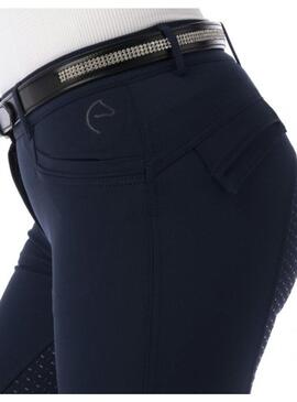 Pantalón Mujer  EQUITHÈME 'Micro' con culera Marino