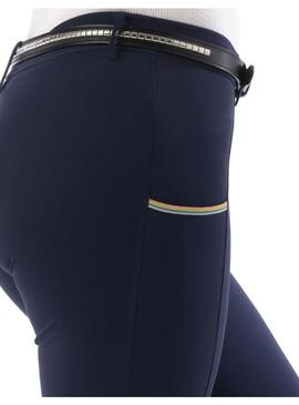 Pantalón Mujer EQUITHÈME 'Lainbow' Azul Marino