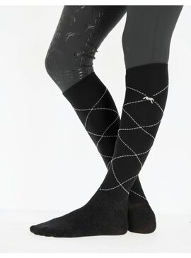 Calcetines Penelope “Luxe” Negro/Rayas Blanco