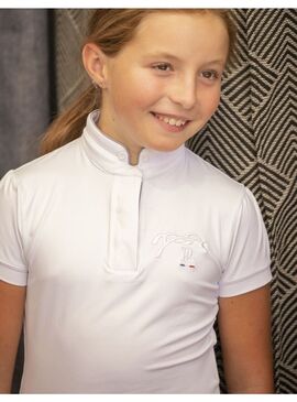 Polo de Concurso Eden By Penelope “ Madrid” Blanco/Gris