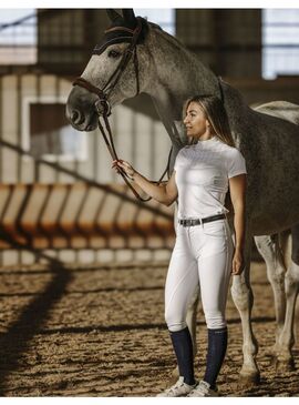 Polo Equithème “Funza” de Manga Corta Mujer Blanco