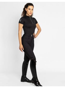 Base Layer Manga Corta Mujer Maximilian Negro/Plateado