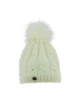 Gorro con pompón EQUITHÈME Paillettes Beige