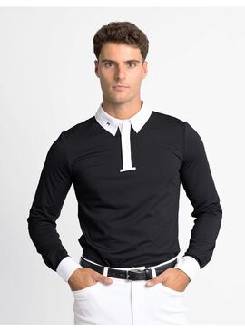 Polo Concurso Manga Larga Active Hombre Maximilian Negro