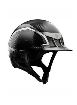 Casco XJ Samshield Negro Brillo/Cromado Negro/Visera Cuero