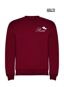 Sudadera clásica Adulto cuello redondo PRIDA Granate